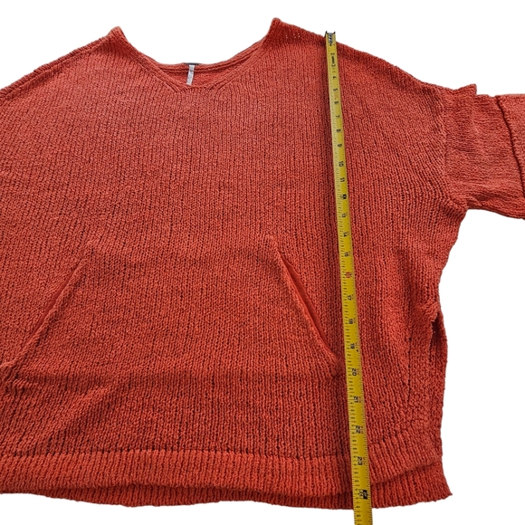FREE PEOPLE "You Found Me " Orange Oversized Open Weave Dolman Sleeve Top XS - Picture 11 of 12